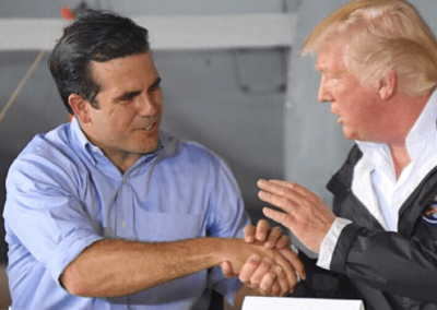 Ricardo Rossello and Donald Trump in political discussion